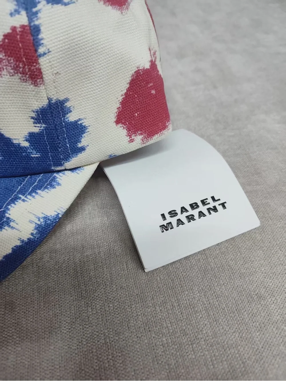Isabel Marant pink, blue & white tie-dye logo cap